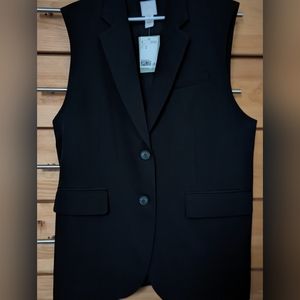 NWT H&M sleeveless blazer black size medium